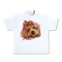White cockapoo floral pink glitter Urban Heavy Tee - Jasminsmagicworld