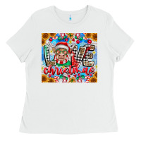 White Love Christmas highland cow Ladies Tee - CowhideDigitalArt