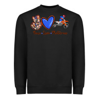 Black Peace Love Motocross Heavyweight Sweatshirt - RanaPortraitStore