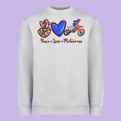 Peace Love Motocross Heavyweight Sweatshirt Designed By Ranaportraitstore