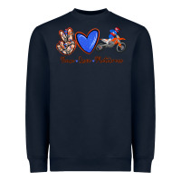 Navy Peace Love Motocross Heavyweight Sweatshirt - RanaPortraitStore