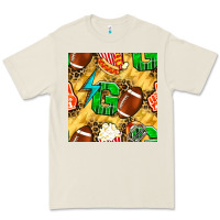 Bone american football go with thunder and leopard  seamless pattern Premium Tee - BundleAndBundleShop