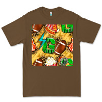 Cacao american football go with thunder and leopard  seamless pattern Premium Tee - BundleAndBundleShop