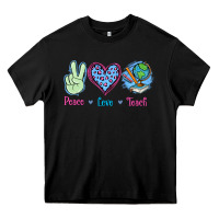 Black Peace Love Teach Heavy Core Tee - Jasminsmagicworld