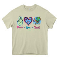 Mossy Peace Love Teach Heavy Core Tee - Jasminsmagicworld