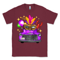 Burgundy Mardi Gras Truck Leopard Mask Classic Tee - FaDigitalArtStudio