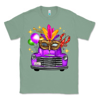 Sage Mardi Gras Truck Leopard Mask Classic Tee - FaDigitalArtStudio