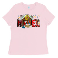 Bubblegum Pink Noel Ladies Tee - CowhideDigitalArt