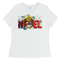 White Noel Ladies Tee - CowhideDigitalArt