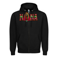 Black nana floral aztec leopard Zipper Hoodie - Jasminsmagicworld