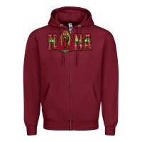 Burgundy nana floral aztec leopard Zipper Hoodie - Jasminsmagicworld