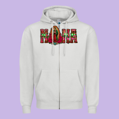 Nana Floral Aztec Leopard Zipper Hoodie Designed By Jasminsmagicworld