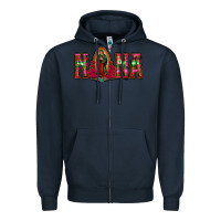 Navy nana floral aztec leopard Zipper Hoodie - Jasminsmagicworld