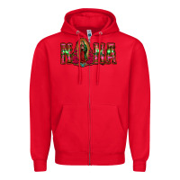 Red nana floral aztec leopard Zipper Hoodie - Jasminsmagicworld