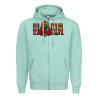 Seafoam nana floral aztec leopard Zipper Hoodie - Jasminsmagicworld