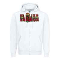 White nana floral aztec leopard Zipper Hoodie - Jasminsmagicworld