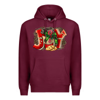 Burgundy christmas joy coffee Premium Hoodie - BarkalooDesign