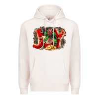 Pale Pink christmas joy coffee Premium Hoodie - BarkalooDesign