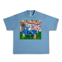 Pebble Blue happy easter truck Urban Heavy Tee - CowhideDigitalArt