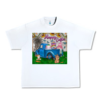 White happy easter truck Urban Heavy Tee - CowhideDigitalArt