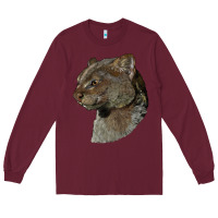 Burgundy Jaguarundi Head Long Sleeve Tee - LillyAllenDesigns