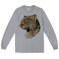 Heather Grey Jaguarundi Head Long Sleeve Tee - LillyAllenDesigns
