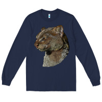 Navy Jaguarundi Head Long Sleeve Tee - LillyAllenDesigns
