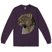 Plum Jaguarundi Head Long Sleeve Tee - LillyAllenDesigns