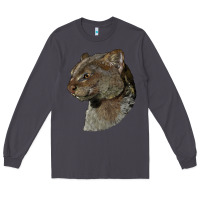 Smoke Jaguarundi Head Long Sleeve Tee - LillyAllenDesigns