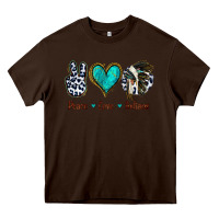 Chocolate Brown Peace Love Indians Heavy Core Tee - Jasminsmagicworld