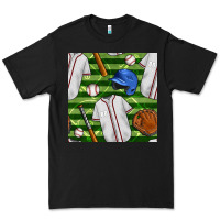 Black baseball uniform and field seamless pattern Premium Tee - BundleAndBundleShop