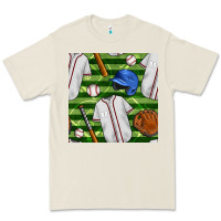 Bone baseball uniform and field seamless pattern Premium Tee - BundleAndBundleShop