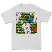 Dove Grey baseball uniform and field seamless pattern Premium Tee - BundleAndBundleShop