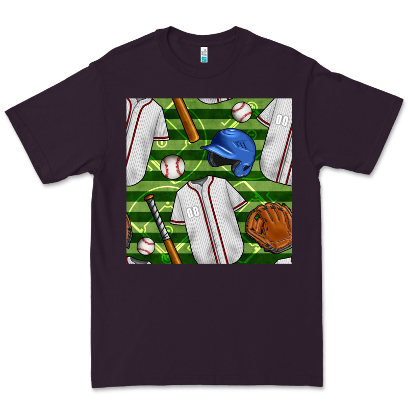 Baseball Uniform And Field Seamless Pattern Premium Tee by BundleAndBundleShop | Teevron