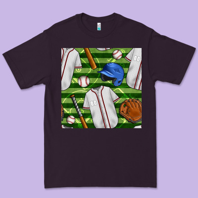 Baseball Uniform And Field Seamless Pattern Premium Tee Designed By Bundleandbundleshop