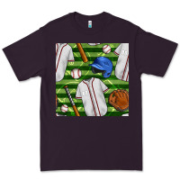 Plum baseball uniform and field seamless pattern Premium Tee - BundleAndBundleShop
