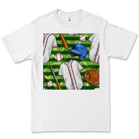 White baseball uniform and field seamless pattern Premium Tee - BundleAndBundleShop