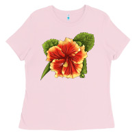 Bubblegum Pink Hawaiian Hibiscus Flower Illustrations Ladies Tee - LillyAllenDesigns