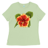Matcha Hawaiian Hibiscus Flower Illustrations Ladies Tee - LillyAllenDesigns