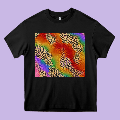 Pride Rainbow Leopard Design Heavy Core Tee Designed By Fadigitalartstudio