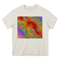 Cream Pride rainbow leopard design Heavy Core Tee - FaDigitalArtStudio