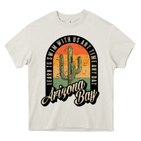 Cream Arizona Bay Swim Team Heavy Core Tee - DesigneFamous