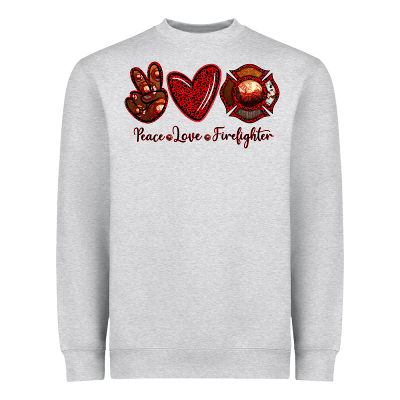 Peace Love Firefighter Heavyweight Sweatshirt by RanaPortraitStore | Teevron
