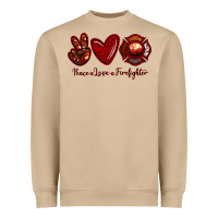 Mushroom Peace Love Firefighter Heavyweight Sweatshirt - RanaPortraitStore