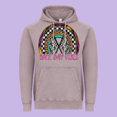 Race Day Vibes Rainbow Vintage Hoodie Designed By Artiststas