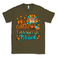 Army Green Grateful Thankful Blessed Thanksgiving Cold Drink Classic Tee - FaDigitalArtStudio