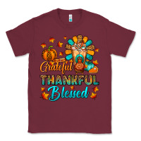 Burgundy Grateful Thankful Blessed Thanksgiving Cold Drink Classic Tee - FaDigitalArtStudio