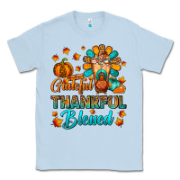 Dusty Blue Grateful Thankful Blessed Thanksgiving Cold Drink Classic Tee - FaDigitalArtStudio