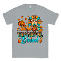 Heather Grey Grateful Thankful Blessed Thanksgiving Cold Drink Classic Tee - FaDigitalArtStudio