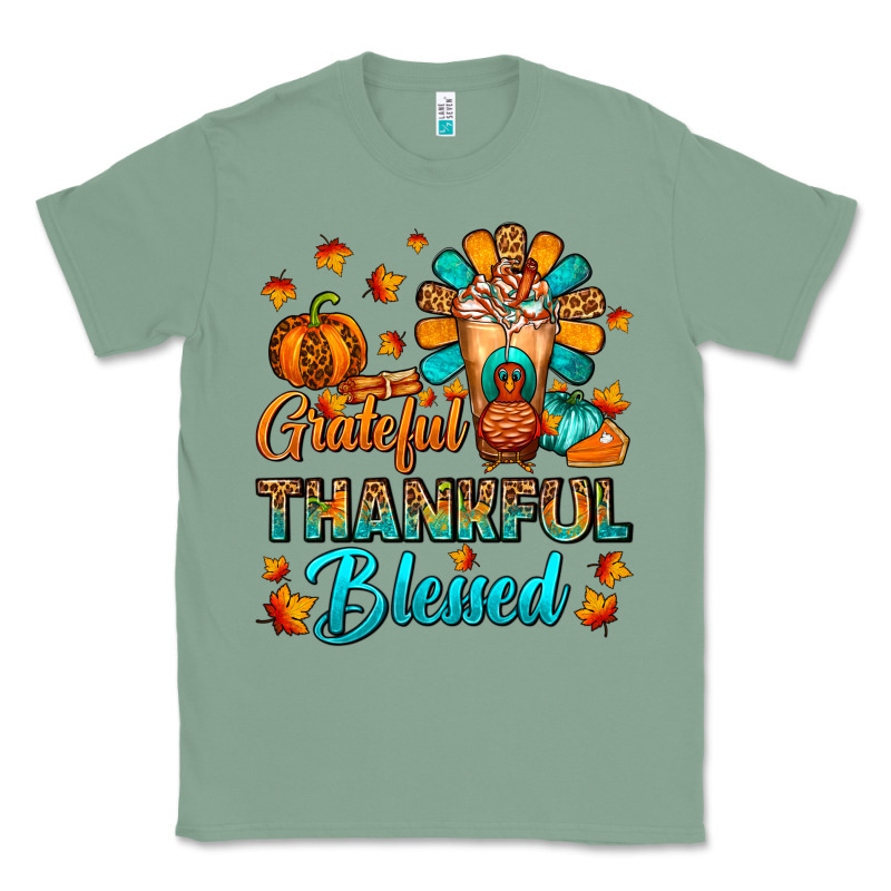 Grateful Thankful Blessed Thanksgiving Cold Drink Classic Tee by FaDigitalArtStudio | Teevron